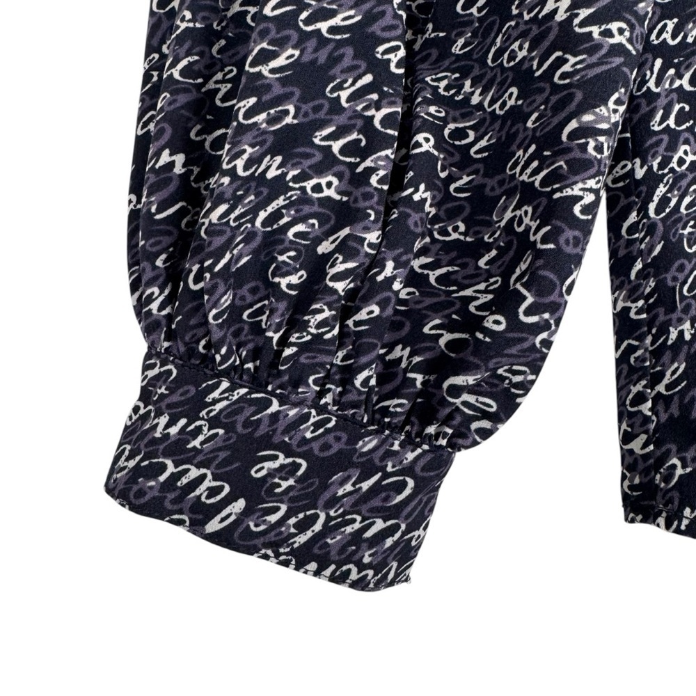 CAbi Medium Te Amo Navy Blue Blouse 5336 Love Letter Women's Shirt Top Tunic - Picture 3 of 8